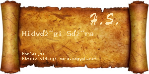 Hidvégi Sára névjegykártya