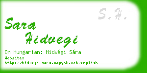 sara hidvegi business card