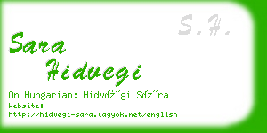 sara hidvegi business card